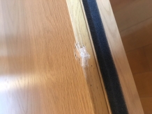 テーブル天板えぐれ　修理前